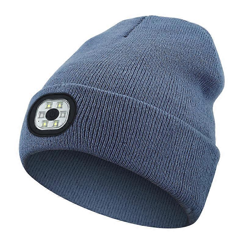 LED Knitted Rechargeable Warm Light Up Beanie for Men, Washable, Comfortable Fit, Winter Outdoor Accessories