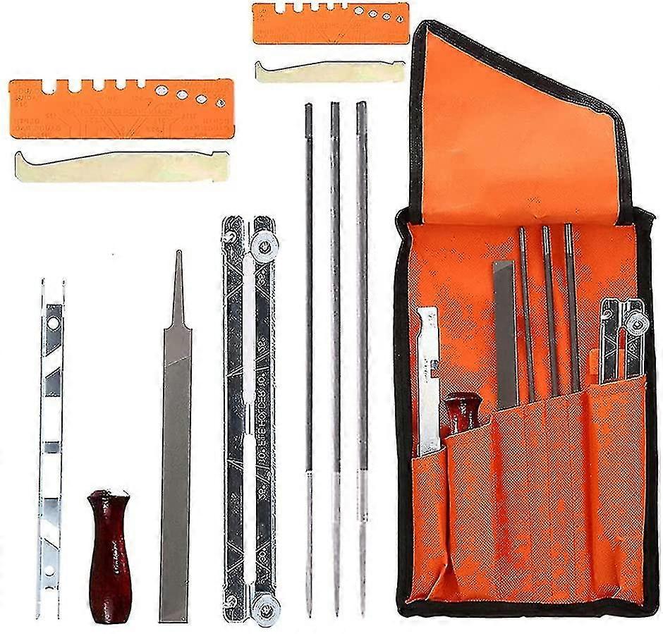Chainsaw Sharpener, 10 Piece Chain Sharpening Kit Sharpening Kit, Universal Chainsaw Sharpening Kit For Safer And More Efficient Chainsaw Cutting