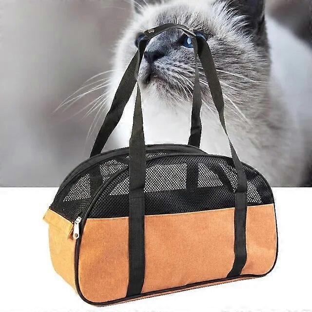 Pet Carriers Portable Breathable Cat Bag Cat Dog Carrier Bags Outgoing Travel Pets Handbag with Safety Zippers Transport Pet Carriers