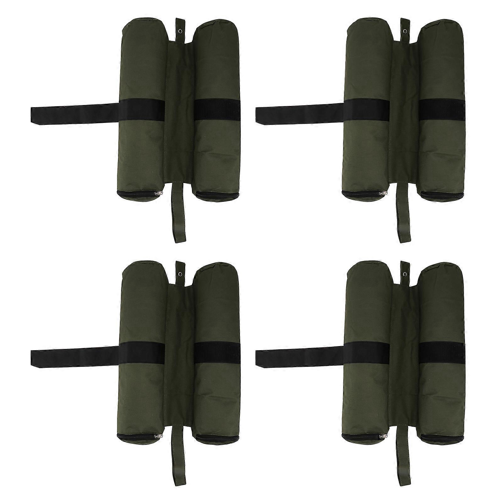 4pcs Sacs de poids de canopée Sacs de sable de poids de canopée robustes pour jambes instantanées Abri solaire extérieur (vert armée)