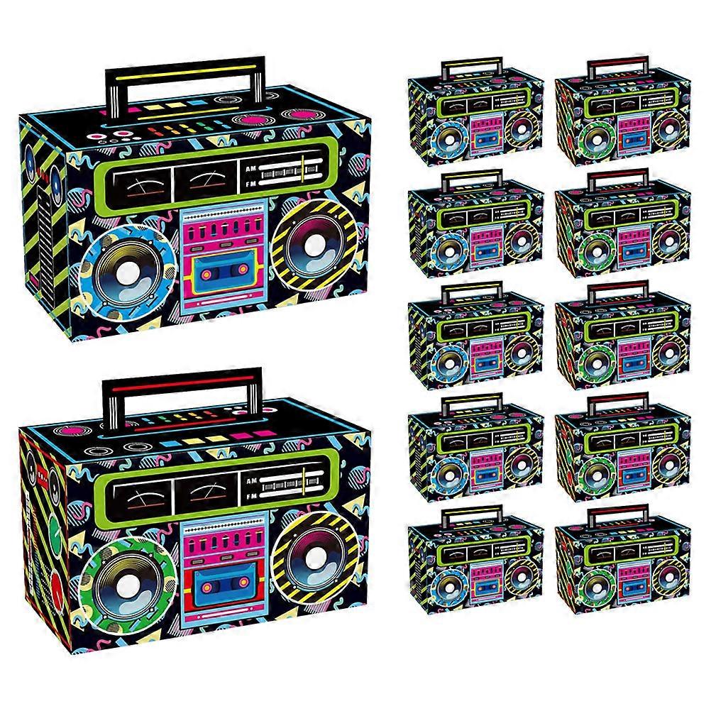 12pcs 80's Retro Cassette Tape Boxes Cassette Tape Candy Buckets Party Favor Boxes