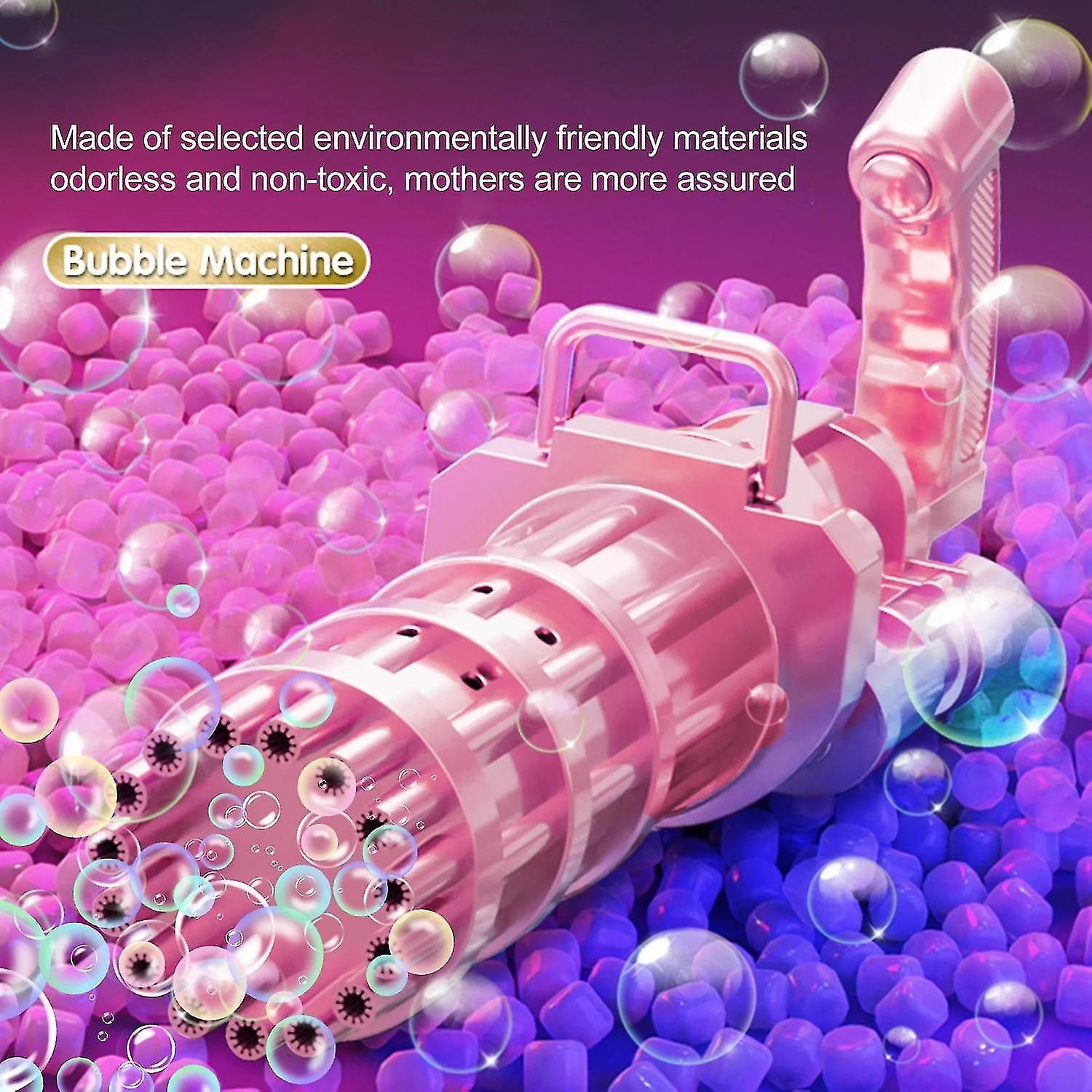 Kids Gatling Bubble Machine 15 Holes Automatic Bubble Gun Summer Soap