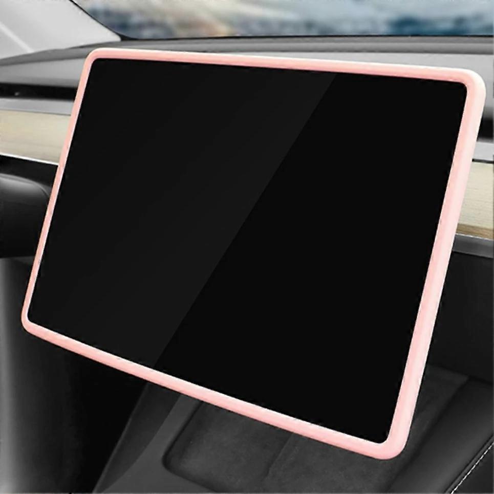 Model 3/Y Silicone Screen Protective Frame For Tesla Edge Cover Central Control Navigation Screen Protector Trim Car AccessoriesMotor Vehicle Frame &