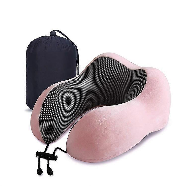 Travel Pillow, Best Memory Foam Neck Pillow Soft Pillow for Sleeping, Airplane Car and Home Use (Pink) 1 Piece