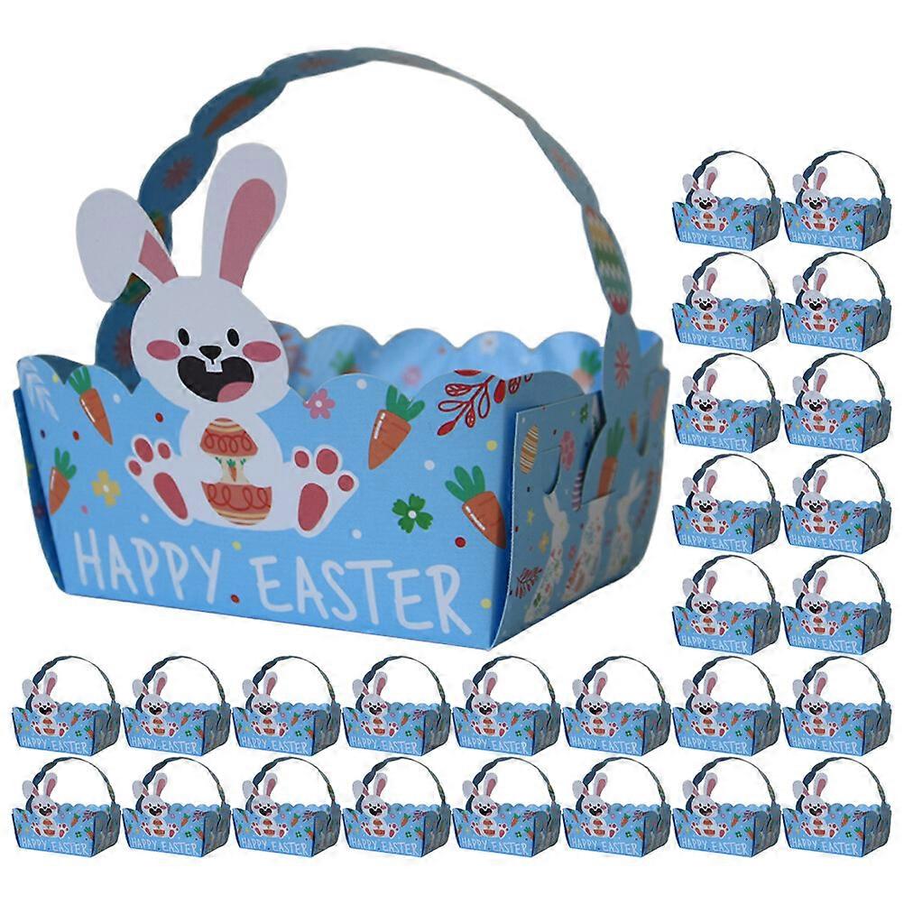 50Pcs Easter Gift Boxes Handheld Paper Basket Candy Boxes Cookies Cases Small Tea Leaf Boxes