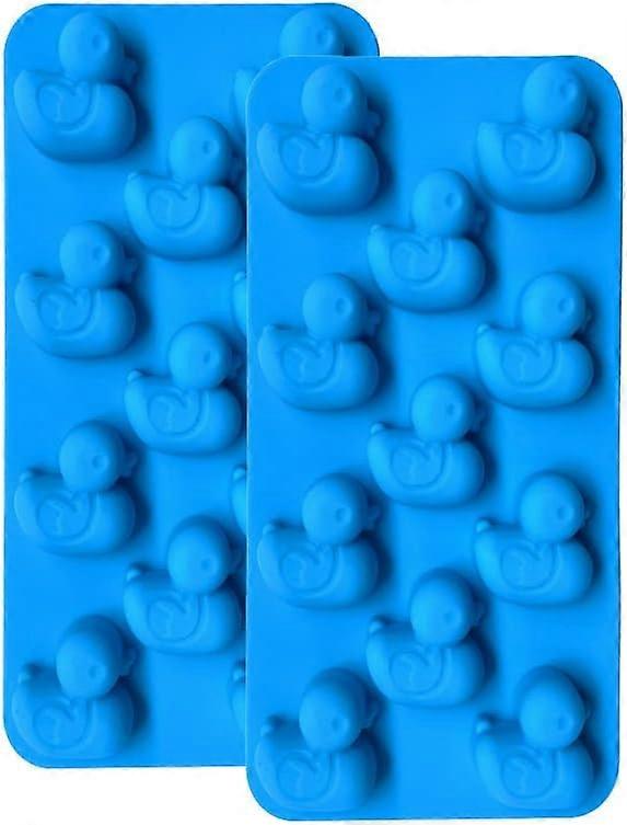 Set of 2 Fun Shaped Silicone Molds for Duck Chocolate, Ice Cube Tray Parties and Gifts