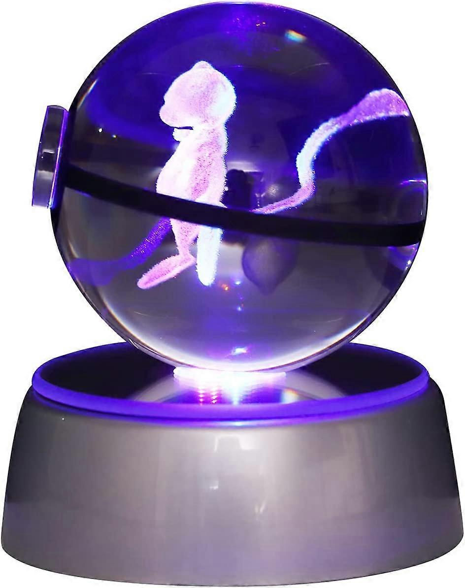 3D كريستال الكرة ضوء الليل ، مصباح الطاولة الصمام أنيمي الخفيفة 7 ألوان تغيير لمصباح ديكور الغرفة ، هدايا عيد الميلاد وأفكار هدايا أعياد الميلاد للأطفال جير