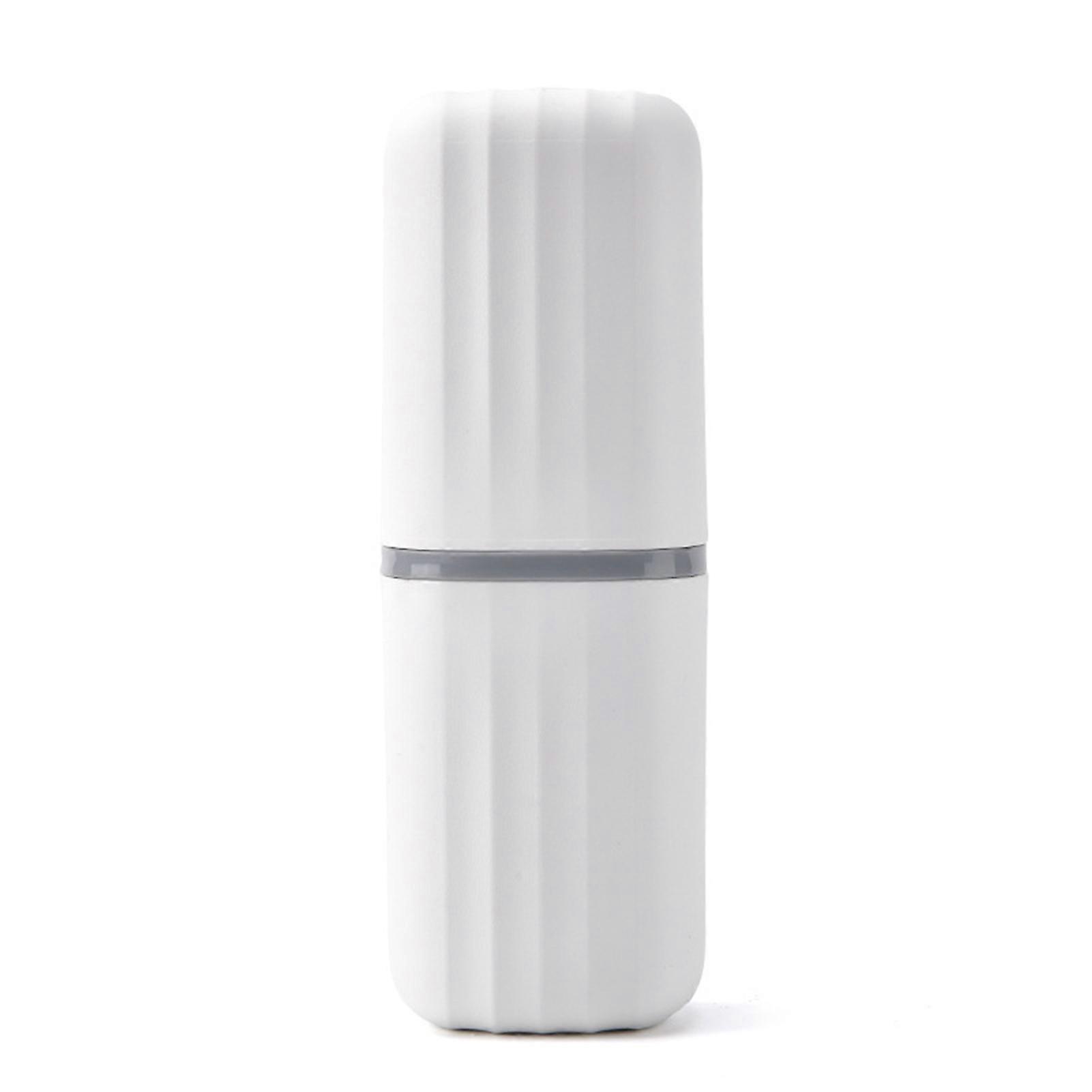 Contrast Color Portable Wash Cup Compartments Toothbrush Toothpaste Storage Box