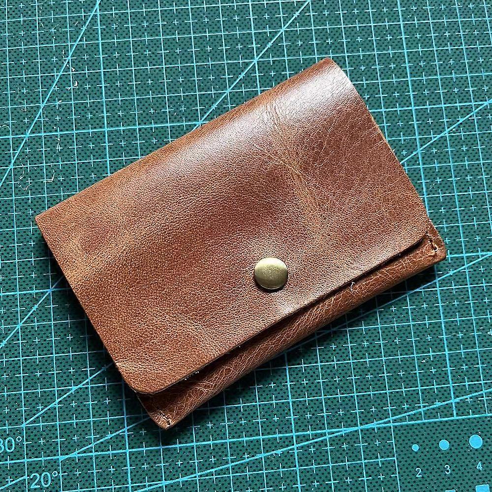 100% Äkta Läder Korthållare Plånbok Minimalistisk 100% Cowhide Läder Plånbok Män för kort