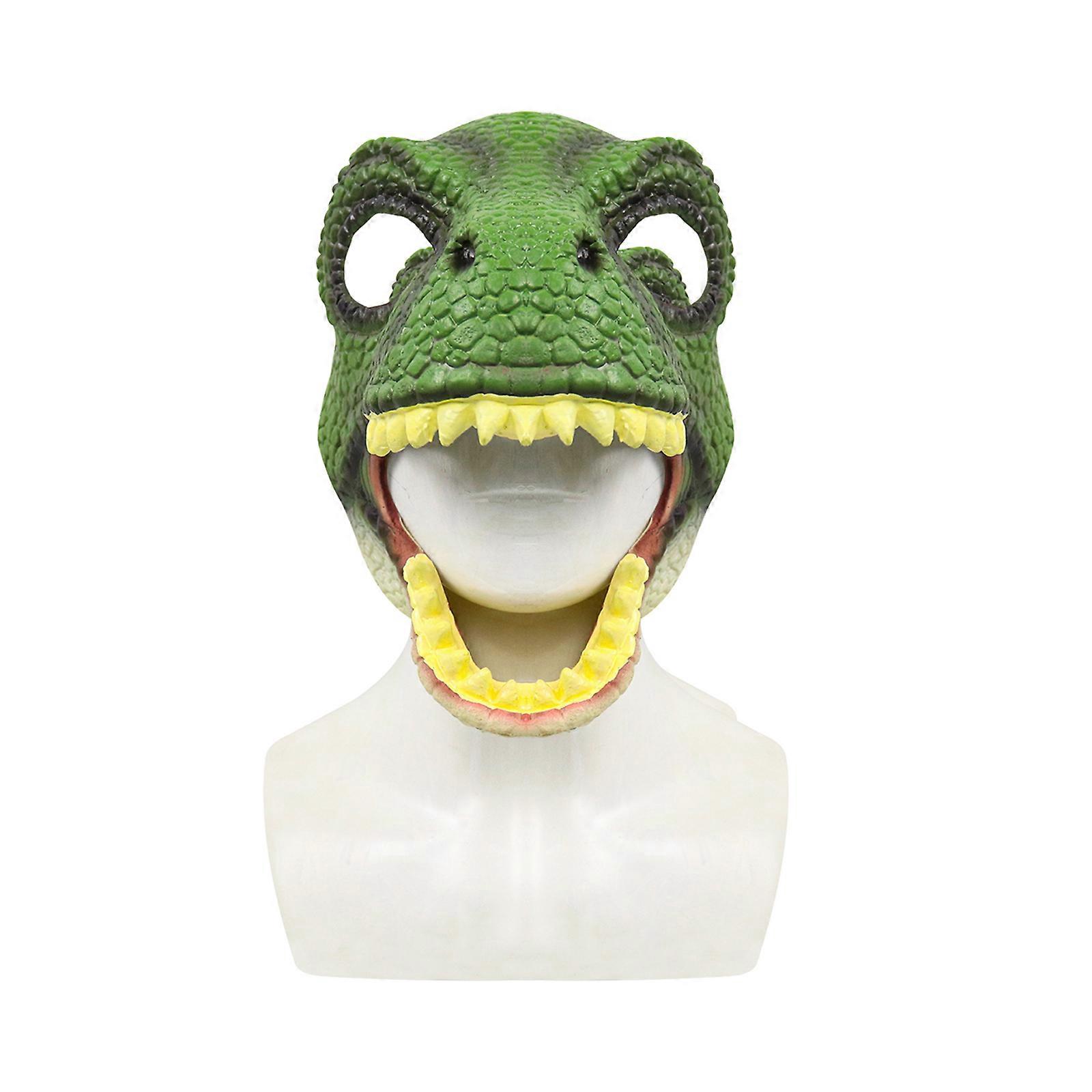 Dinosaur Mask with Opening Jaw, Realistic Texture and Color, Eye and Nose Openings and Secure Strap
