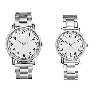 2 pezzi orologi d'argento coppia orologio da polso orologio moderno creativo amanti orologi