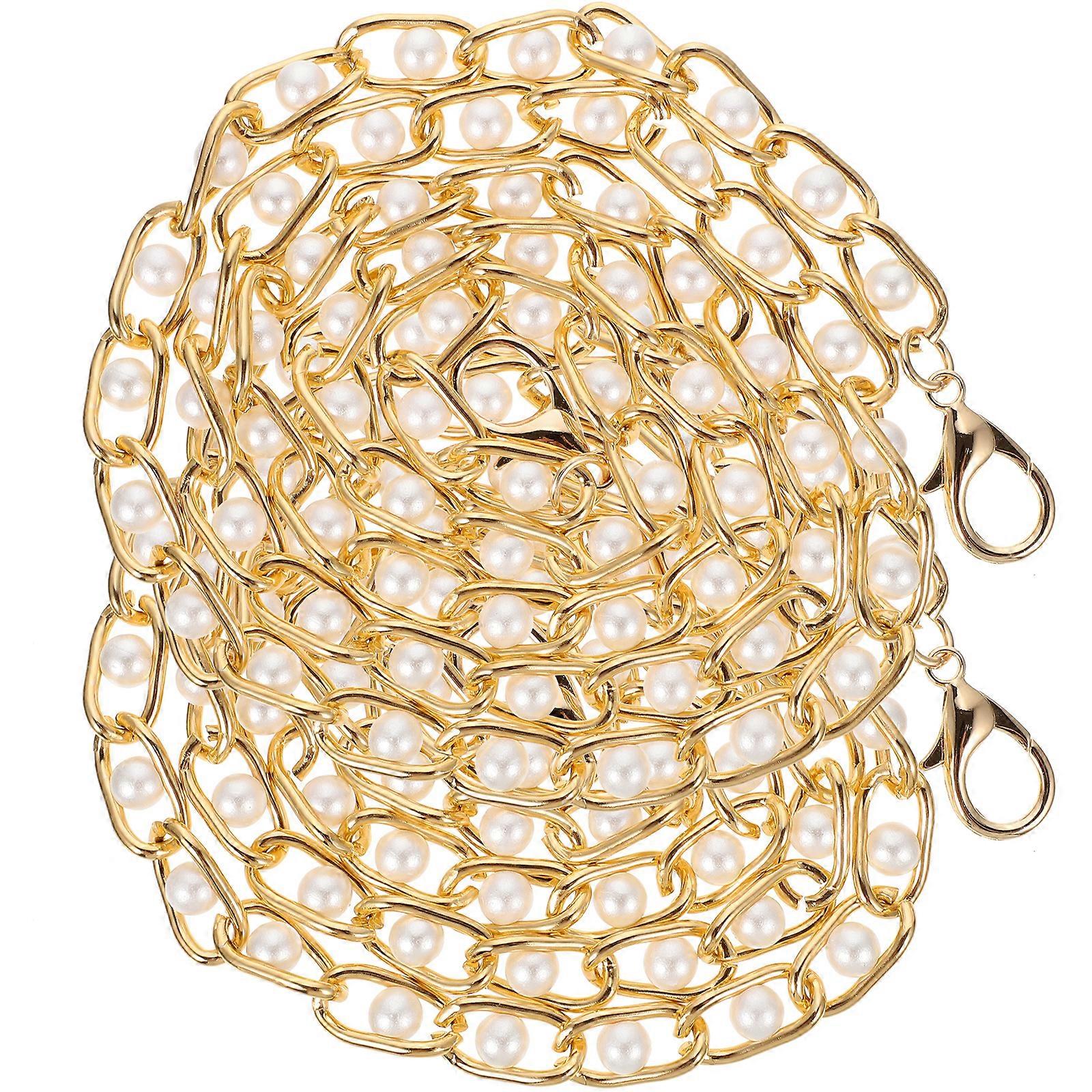 2pcs Imitation Pearl Bag Chains Replacements Bag Chains Purse Handbag Simulation Chains