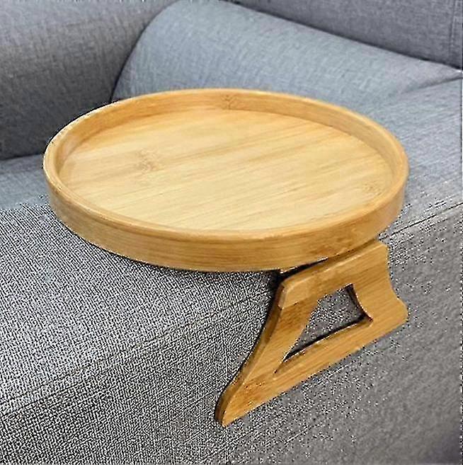Tables Natural Bamboo Sofa Armrest Clip-on Tray