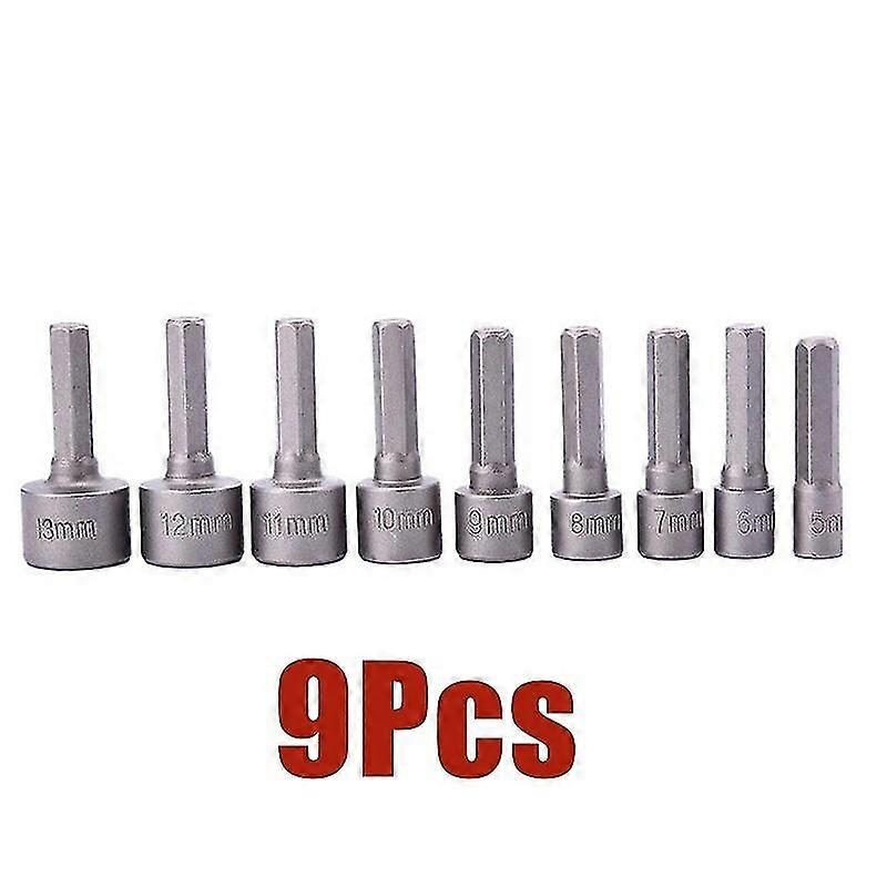 5-12mm Hexagon Nut Driver Drill Bit Socket Screwdriver Wrench Set 65mm 1/4" Hex Shank Power Tools For Power Drill Impact Drivers