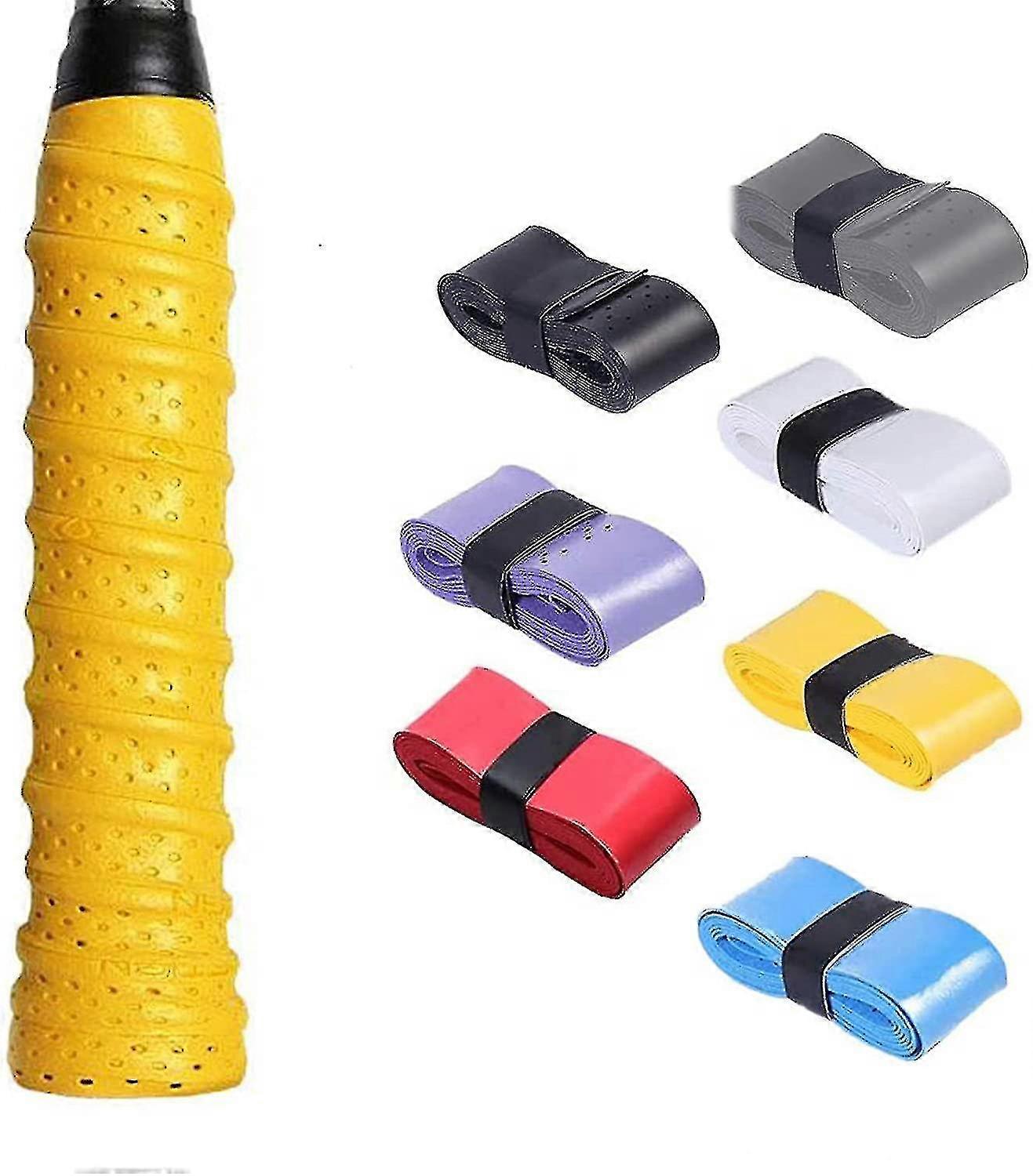 7 Pack Racket Anti-slip Bandage Badminton Beach Tennis Squash Griptape With Super Breathable, Super Absorbent, Non-slip, Quick-drying, Perforated Fini