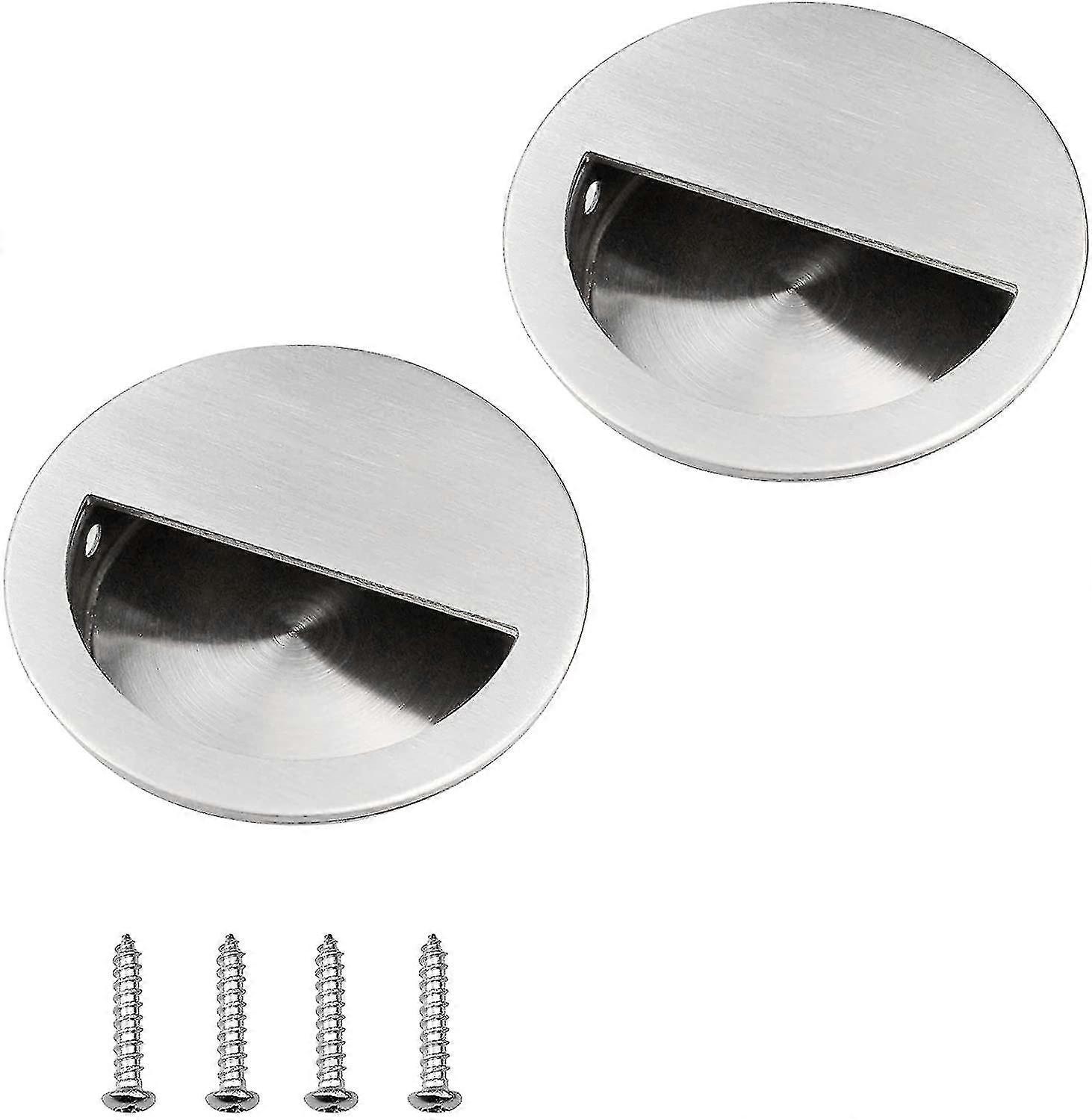 Möbel 2 Stück Runde eingelassene runde Schiebetür