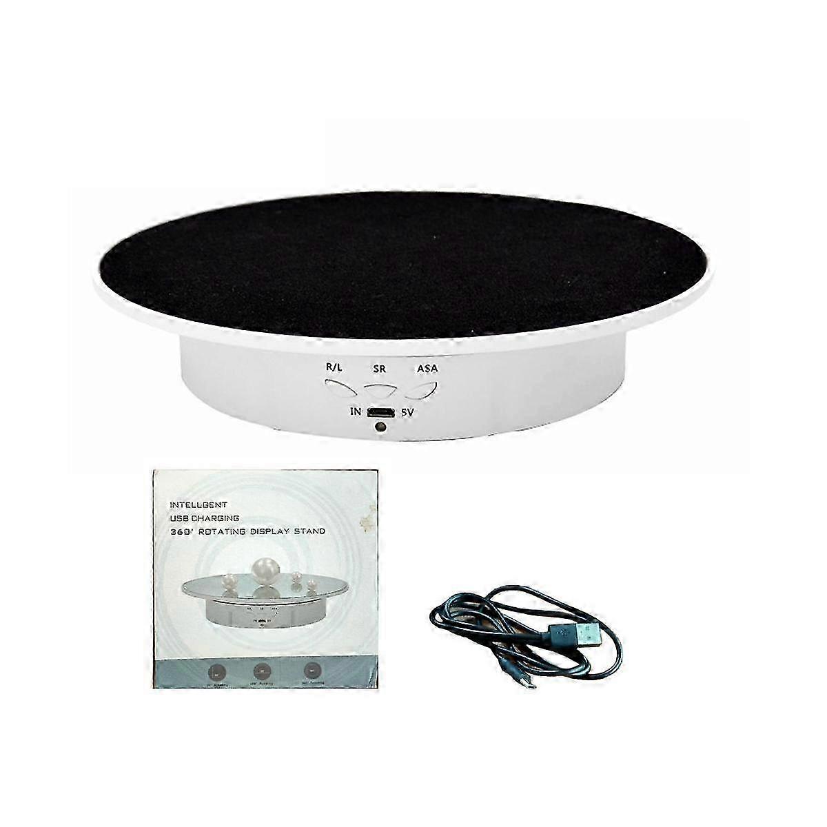 Rechargeable Automatic Revolve Live Jewelry Artifacts Video Electric Rotational Table Panoramic Display Table, E