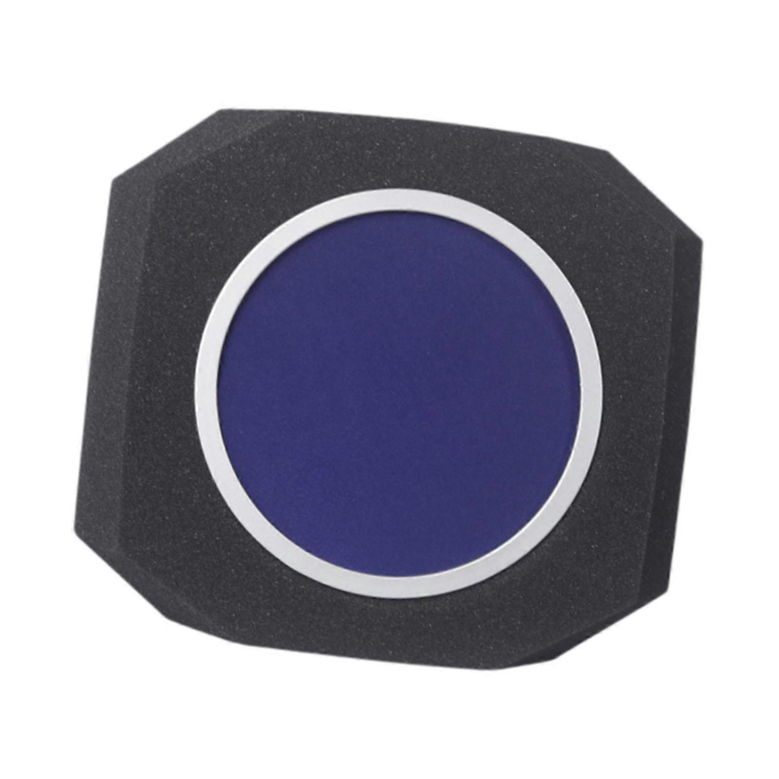 Mic Microphone Shield Sound Absorbing Reflection Filter for Studio Recording blue