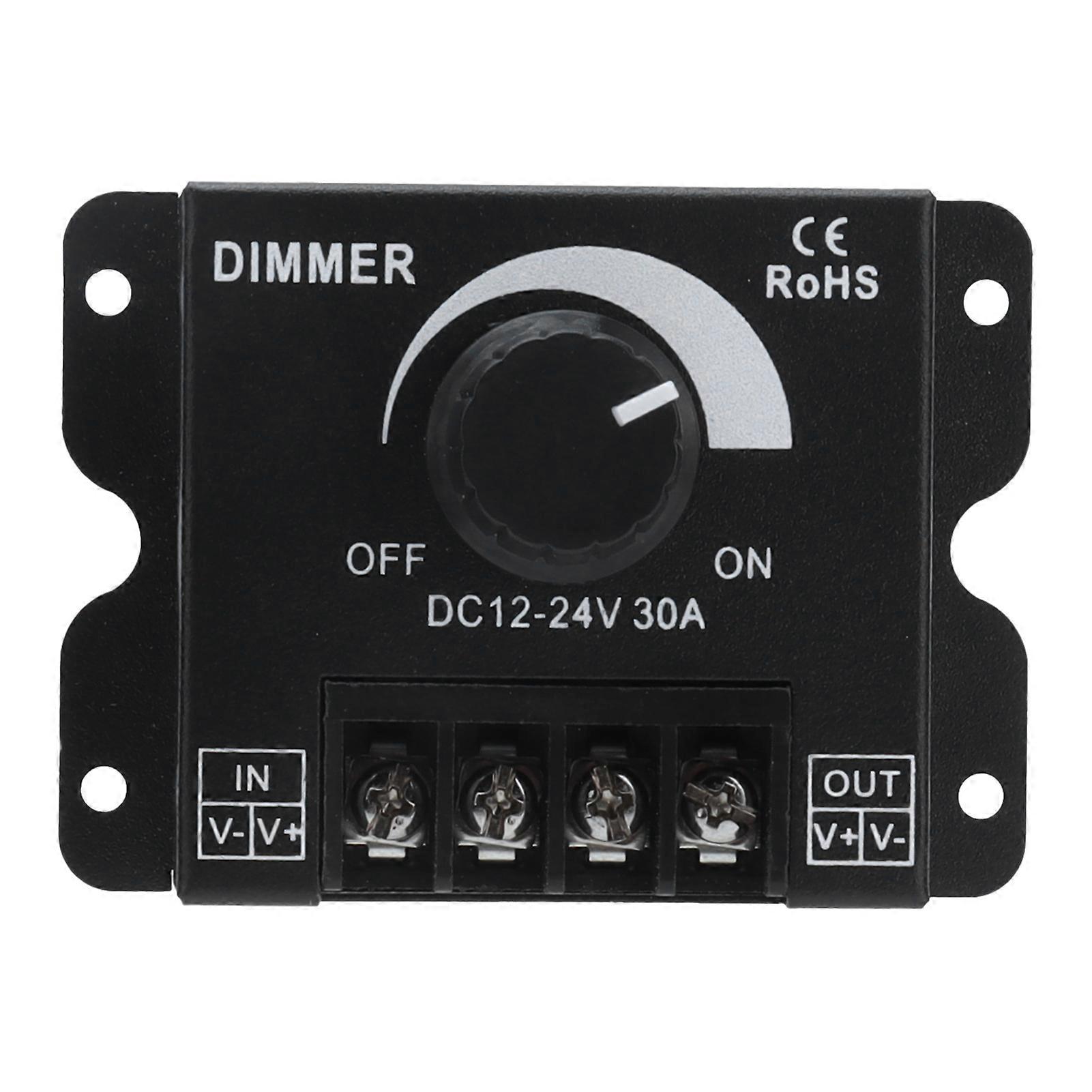 30A LED Dimmer PWM Unicolor Single Channel Adjustable Dimming Controller DC 12V24V