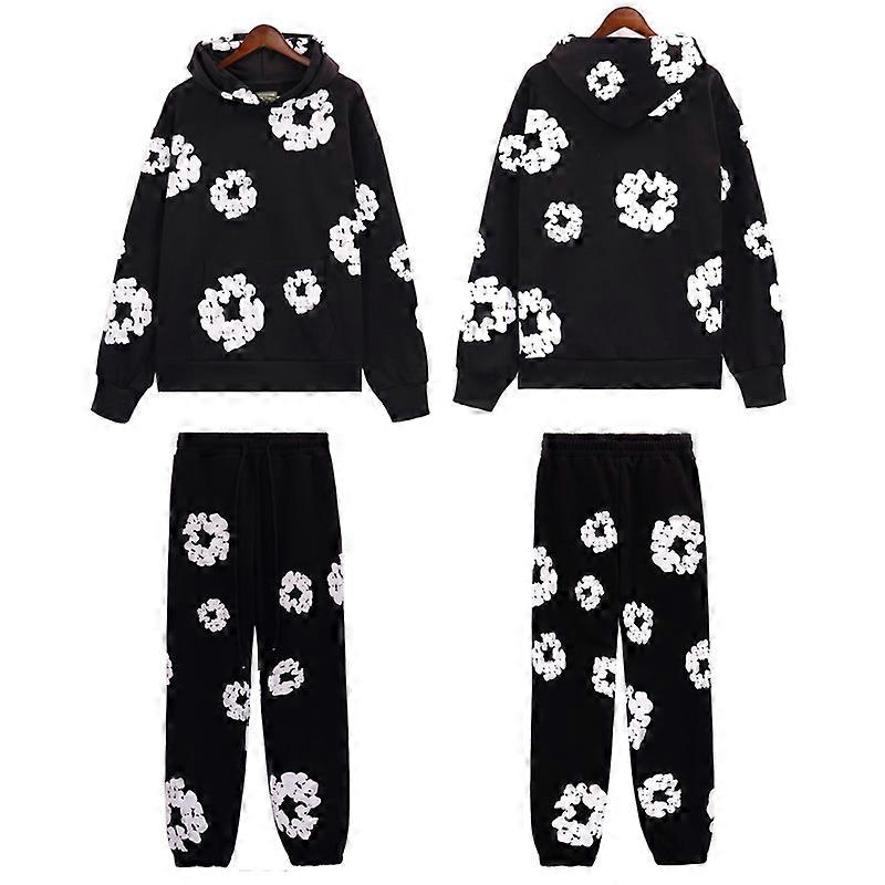 الخريف والشتاء جديد الدنيم رغوة القطن المطبوعة ارتفاع الشارع عارضة أعلى + مجموعة السراويل