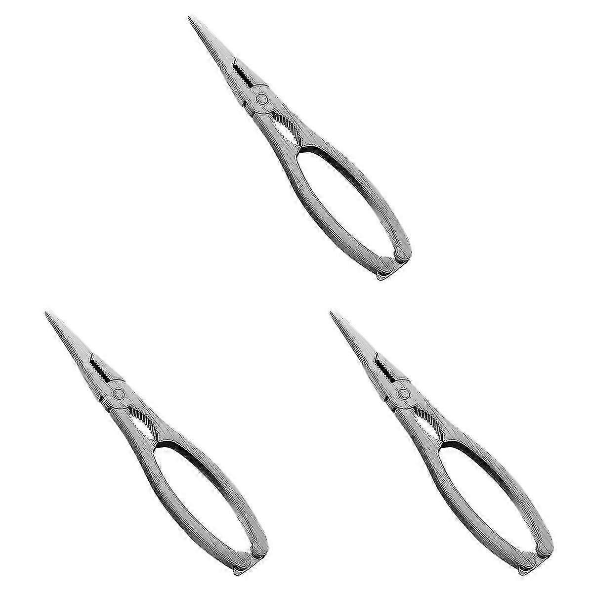 3 PCS Stainless Steel Lobster Scissors (Silver)
