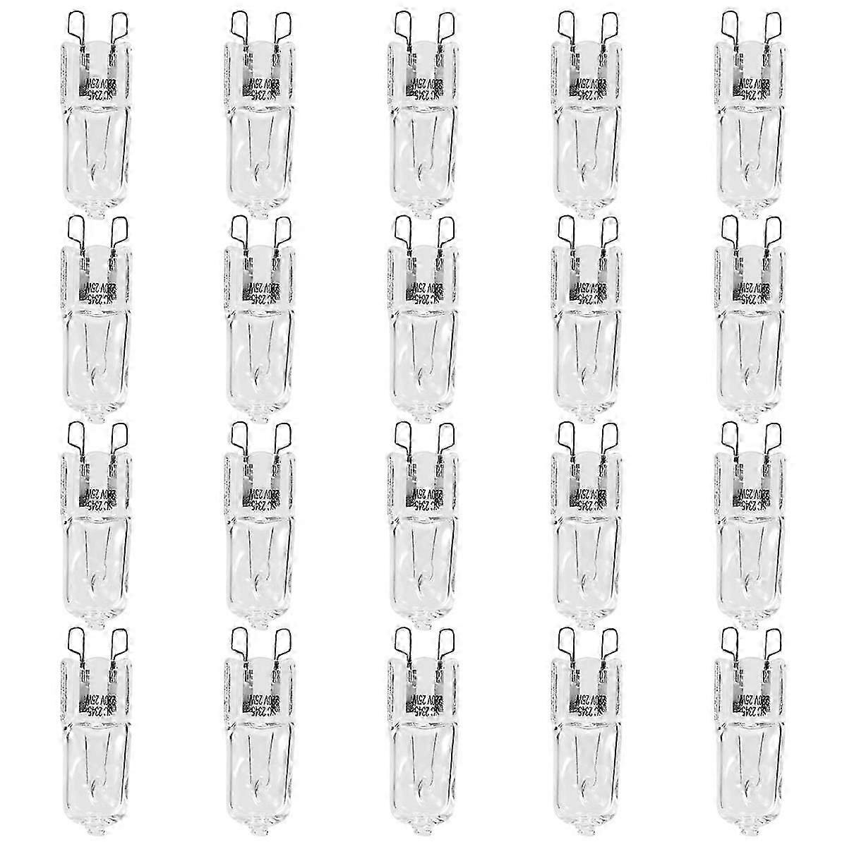 20Pcs G9 Halogen Light Bulbs,25W Clear Halogen Lamps Dimmable,2800K G9 Halogen Light Bulbs