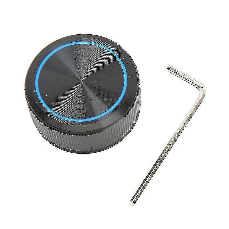 2024 Guitar Knob Aluminum Black Plate Blue Line Professional 1/4in Axes Potentiometer Knob with Wrench-ylmyFit