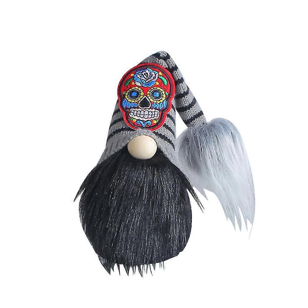 Halloween Gnome with Skull Pattern Elf Faceless Doll Ornament Crafts for Home