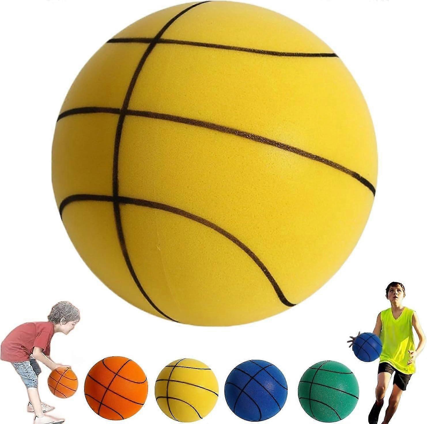 The Handleshh Silent Basketball,silent Basketball Dribbling Indoor,uncoated High Density Foam Ball Safe Quiet Basketball