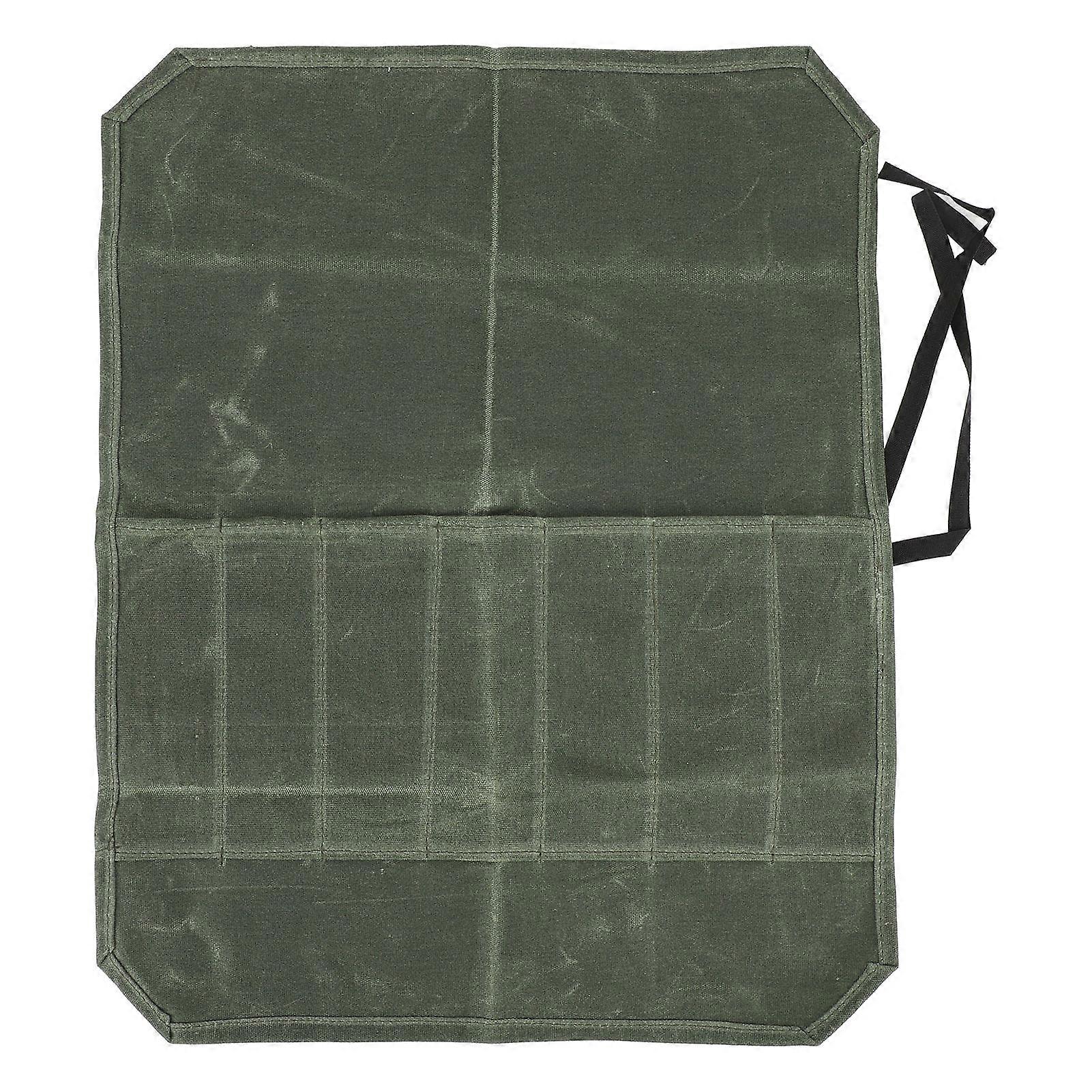 Chef Tool Roll Bag Water Resistant Canvas Fork Holder OD Green