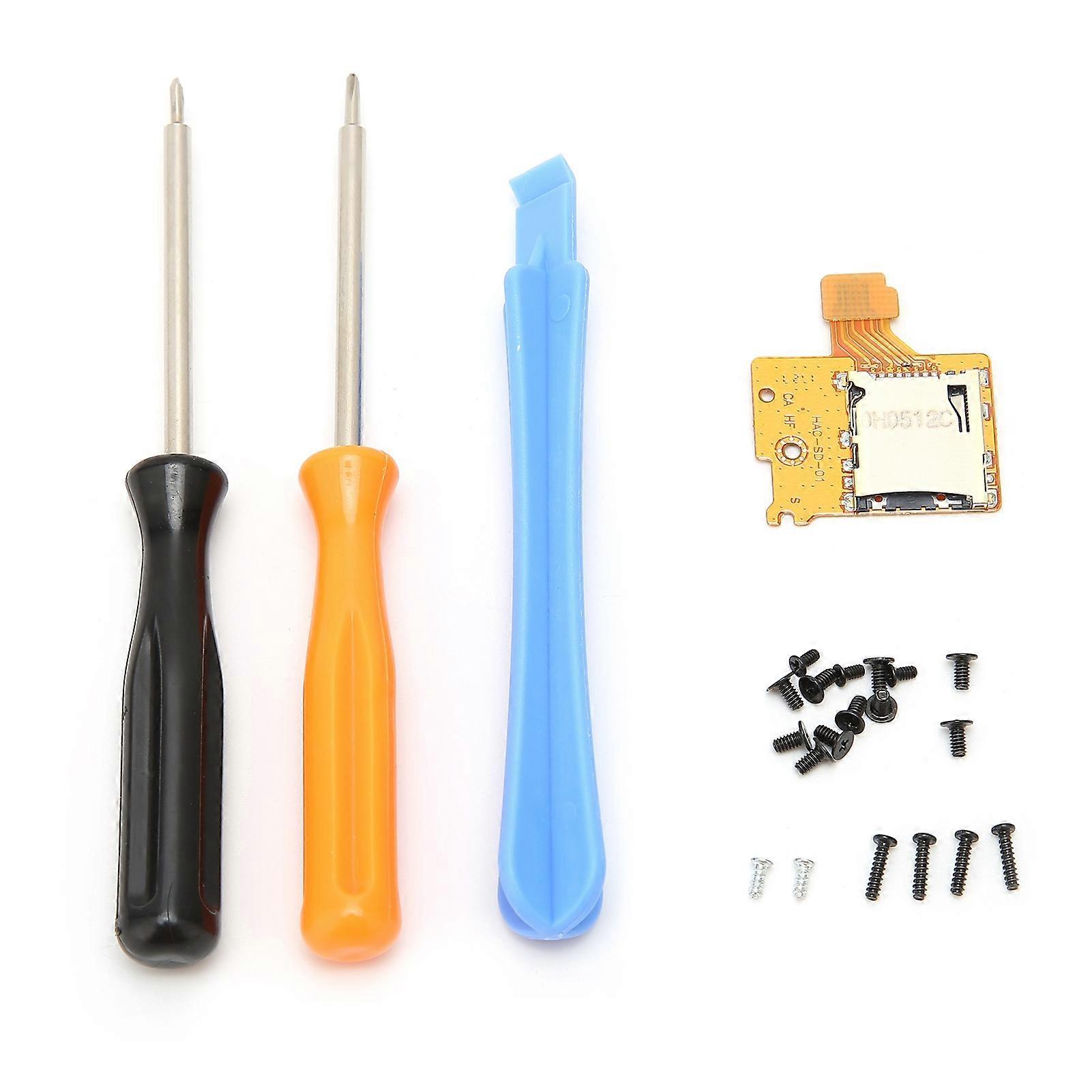 QM2107100 Memory Card Replacement Slot Board with Tools Memory Card Slot Socket Reader Board for Switch Memory Card Slot