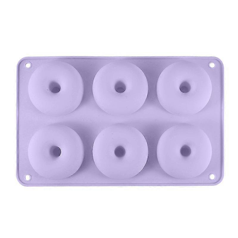 6 Food Grade Silicone Donuts Macaron Colored Round Donuts Mold Cookie Baking Tools