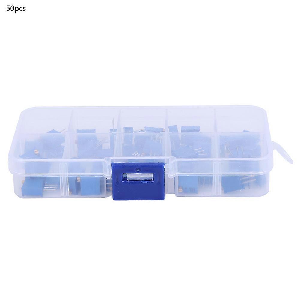 50pcs 3296W Trimmer Potentiometer Variable Resistor 10Values Kit