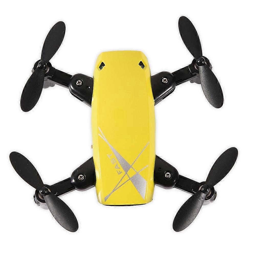 Foldable RC Drone Remote Control One Key Return Quadcopter Helicopter(Yellow)