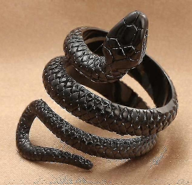 Stater Ny Titanium Steel Snake Ring Retro Tide Men Punk Stor Rustfrit Stål Python King Ring
