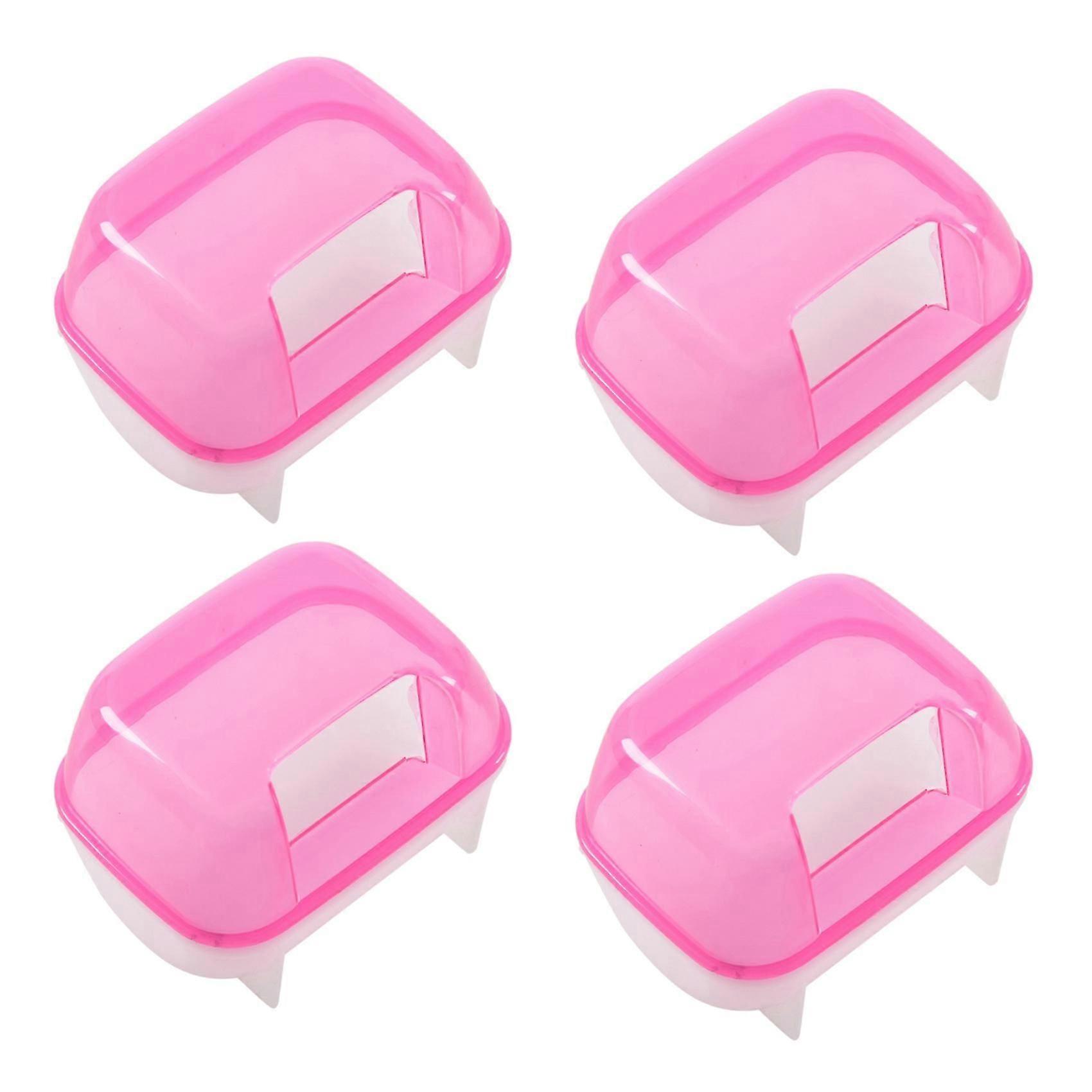 Pink White Small Hamsters Bathing Sand Cage for Pet Bathroom