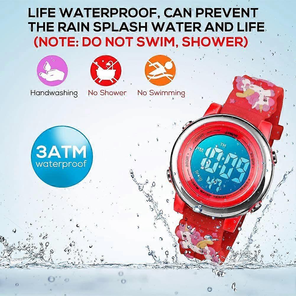 Orologio Bambino 10 Anni Orologio Digitale Per Bambini - 7 Color, Impermeabile 50M, Sveglia, Timer, Luce LED Orologio Digitale Bambina - Foto 9