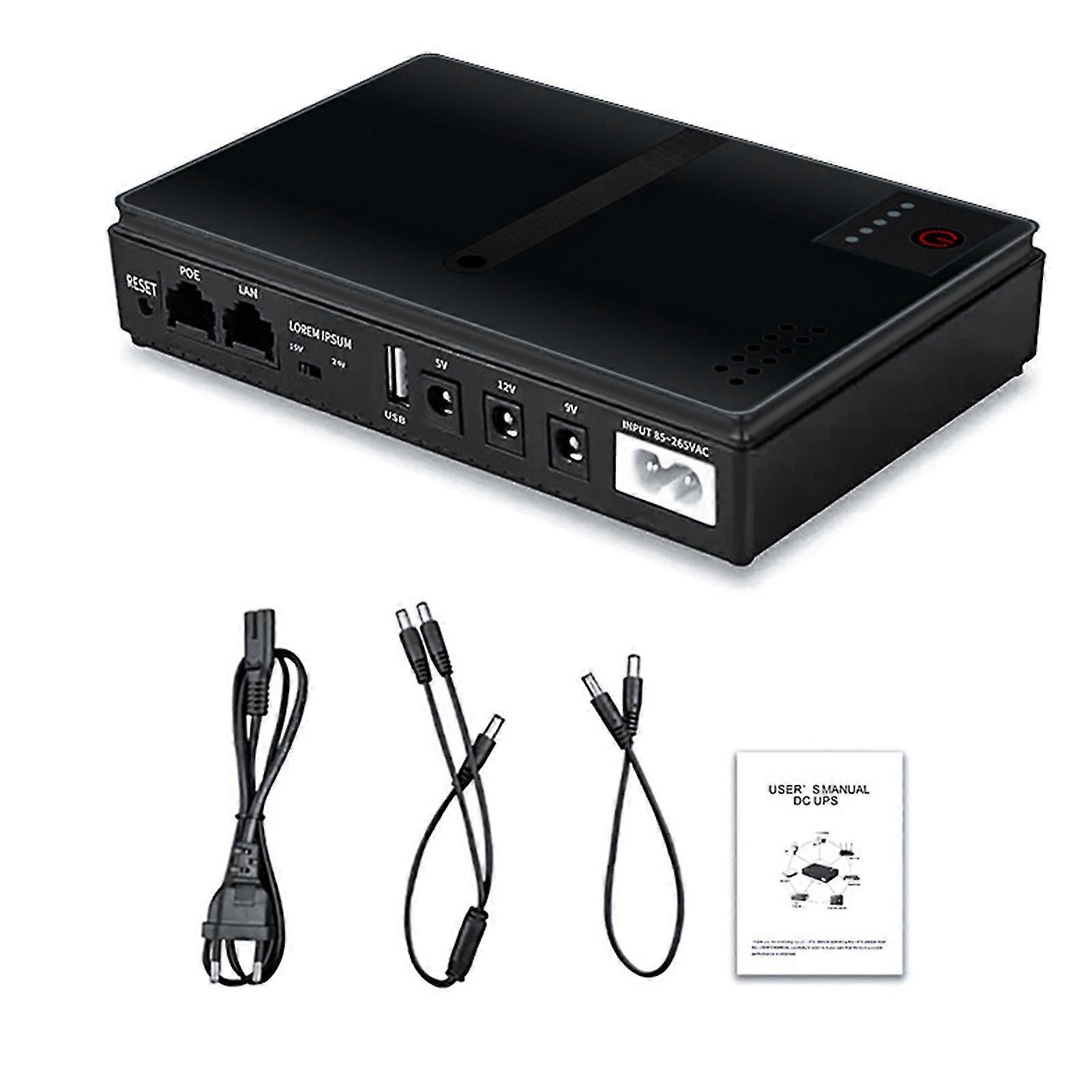 UPS Uninterrupted Power Supply Mini Battery Backup Flame Retardant Lightweight Compact Size Camera Router Power Supply
