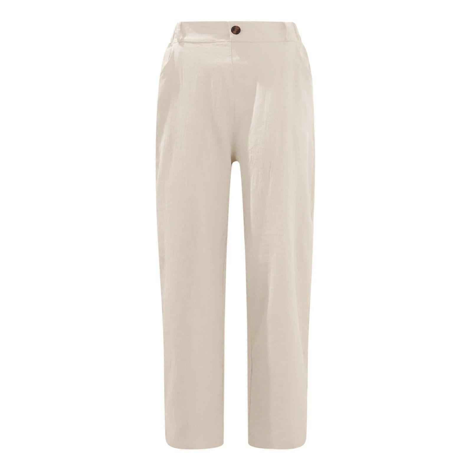 Relaxed Fit Linen Capris for Work and Weekend
