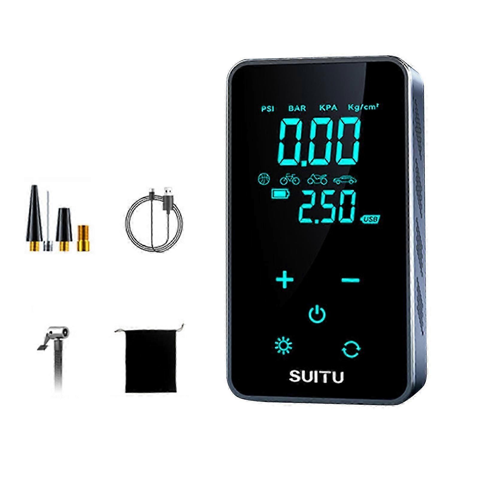 Digital Bil Däck Inflator Pump 2000mAh Mini Bärbar Auto Luftkompressor Cykel