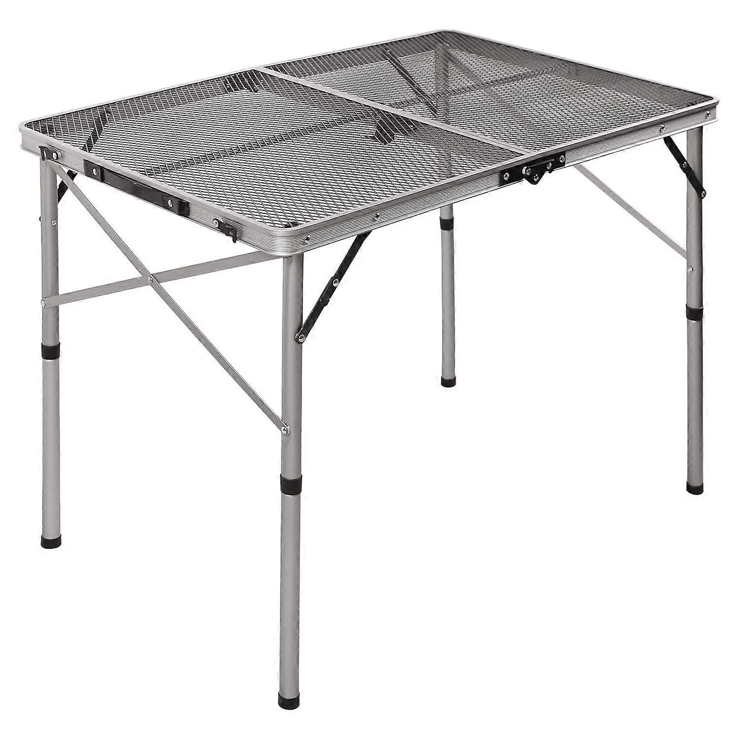 36x24 Folding Aluminum Grill Table for Camping, Portable Lightweight Outdoor Cooking Table, Easy Setup, Compact Design