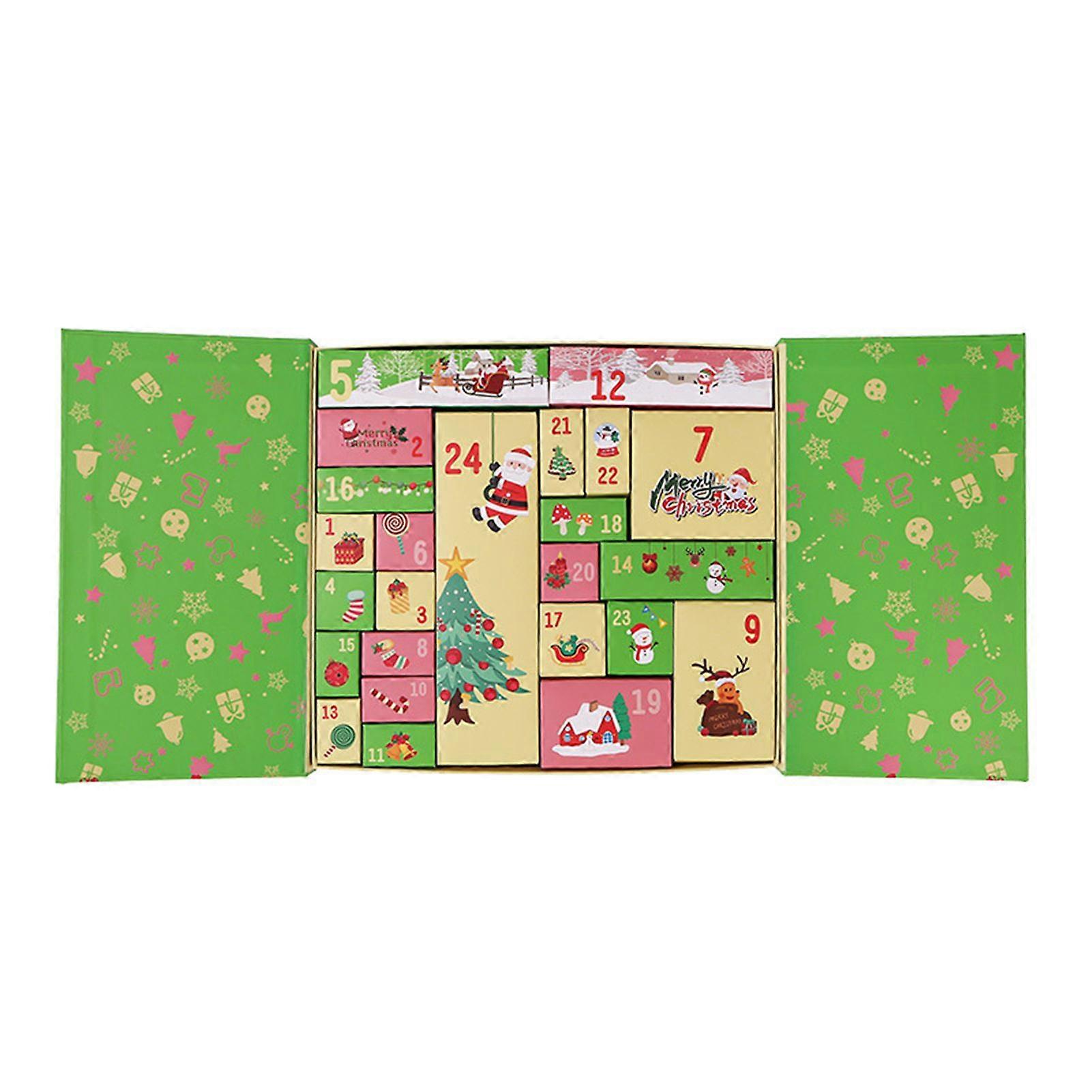 Christmas Advent Calendar for Filling 24 Days Xmas Countdown Gift Box Set DIY Empty Boxes for Kids Toys Treats