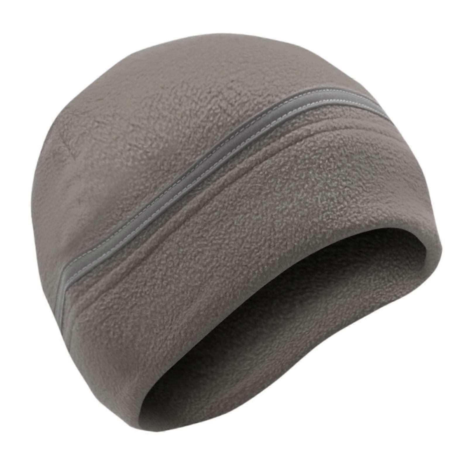 Reflective Fleece Hat Plush Lined Winter Beanie for Running Ski Riding Snowboard