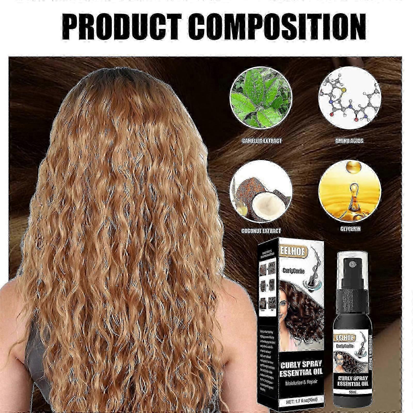 eelhoe curls moisturizing fluffy French perm mousse spray elastin improve frizz anti-static styling spray