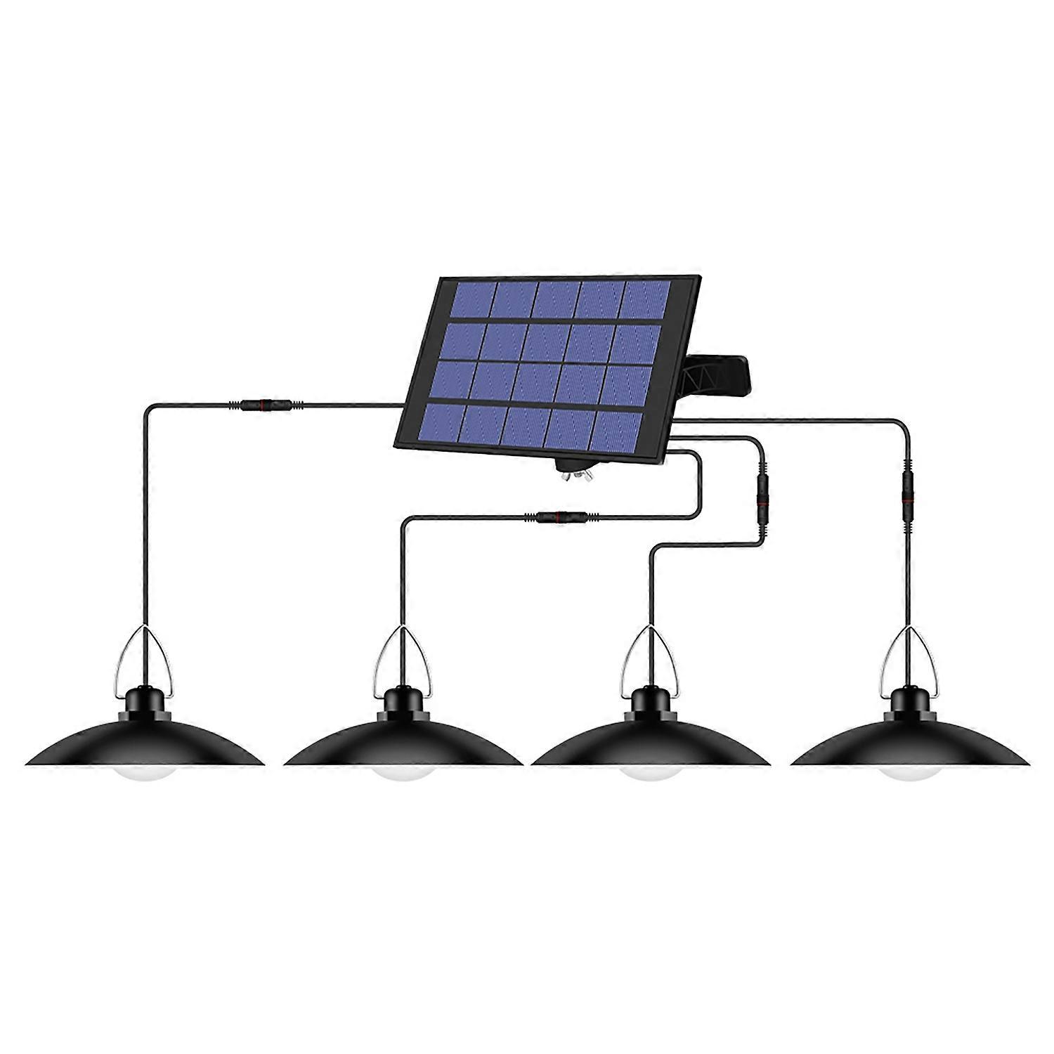 Solar Powered Pendants Light with Adjustable Panel Auto ON/OFF Lighting Sensor IP65 Water-resistant