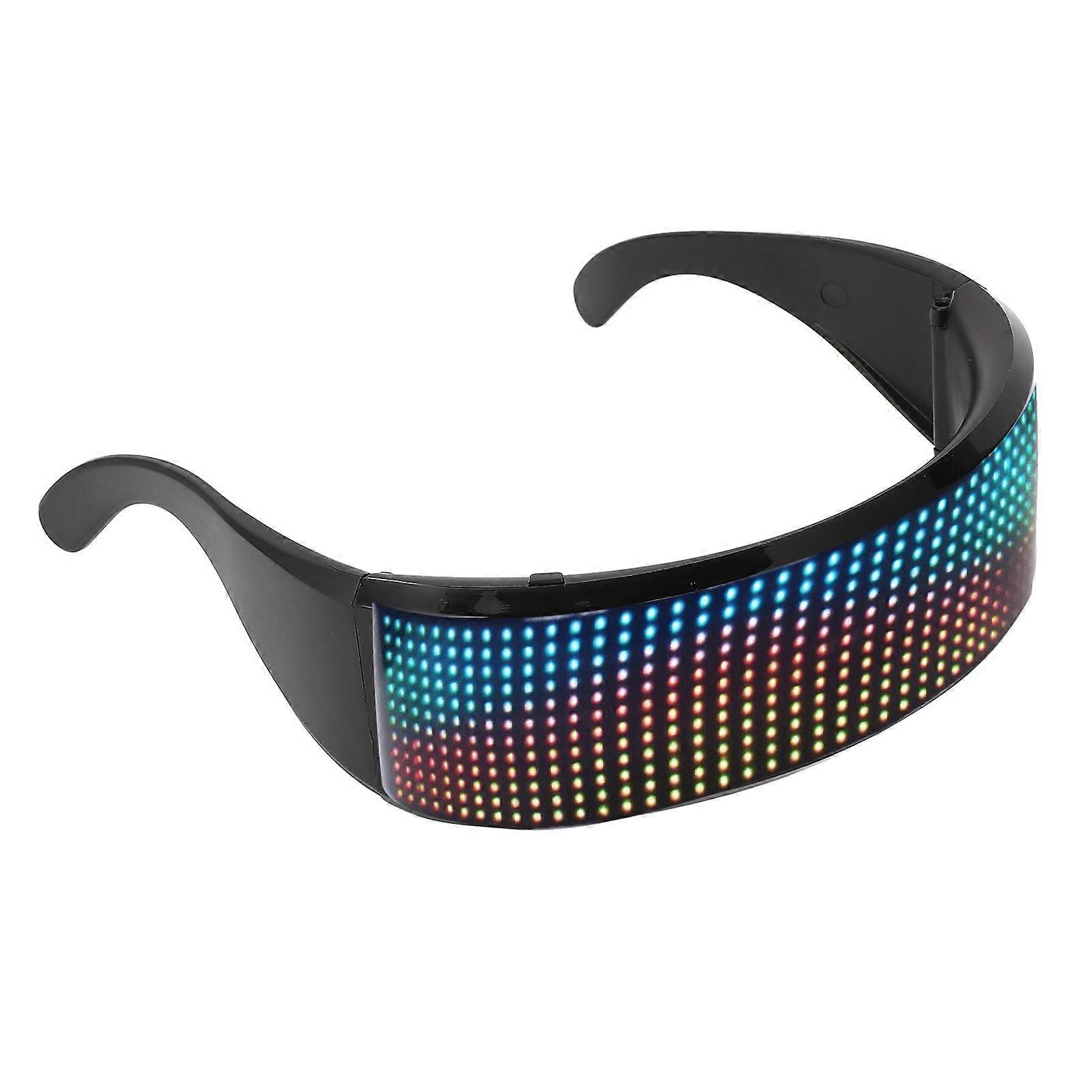 LED Glasses Bluetooth APP Controlled Customizable RGB Light Up Glasses for Cosplay Party Music Festival 