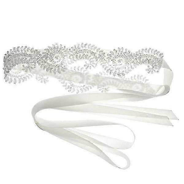1pc trouwjurk lint kant bloem bruids riem doek bruiloft riem sjerp (wit)