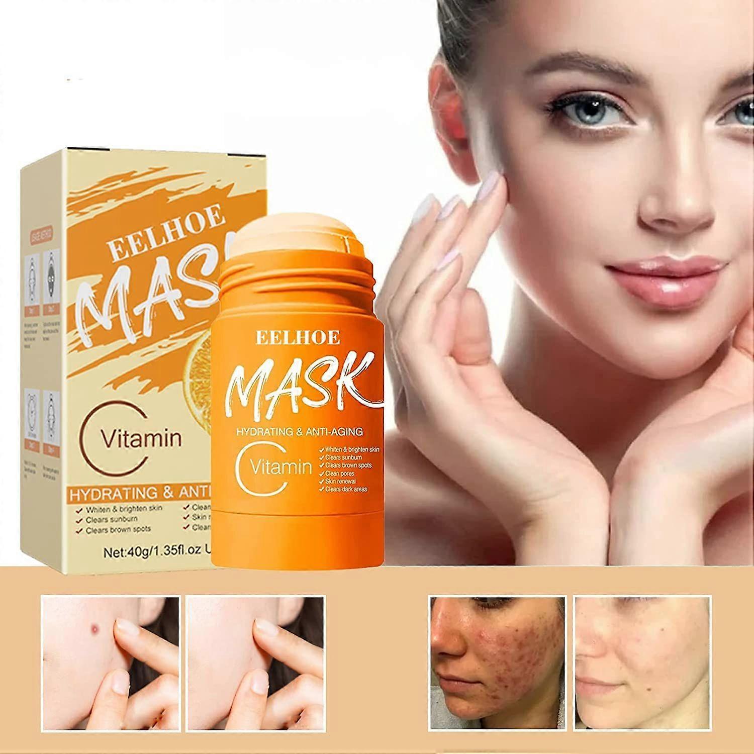 2 Pcs Mask Stick, Vitamin C / Bamboo Charcoal Mask Stick, Poreless Deep Cleanse Mask Stick, Deep Cleanse Mask Stick for Blackheads