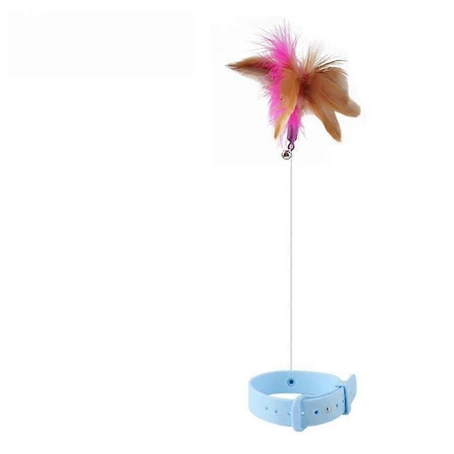 New Cat Feather Silicone Collar Cat's toy Teasing Self-Hey Cat Stick Pet Collar With Bell Feather