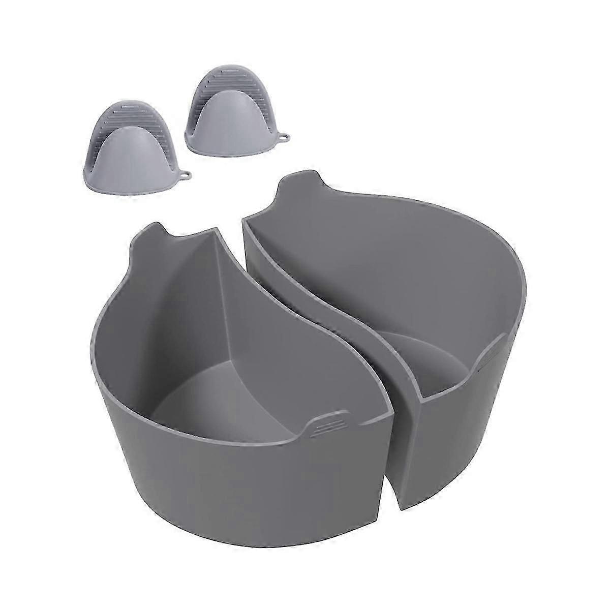 2Pcs réutilisable en silicone mijoteuse diviseur doublures pour 6-7-8 QT Crocker Pot avec 2 pinces à main, Replac jn